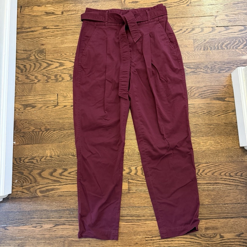 Polo Ralph Lauren Pants Women's High Rise‎ Retro Burgundy Trousers Chino Size 6